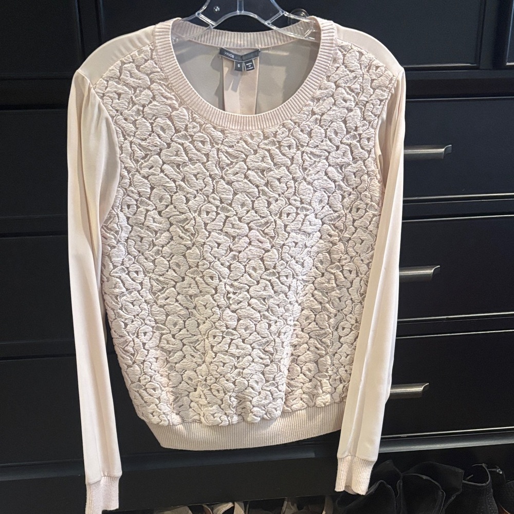 Vince Blush Colored Textured Knit Top